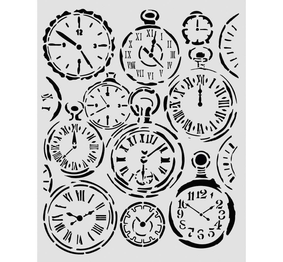 Schablone "Gardens of Time - Clocks"
