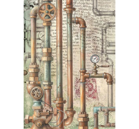 Motiv-Strohseide Backgrounds "Gardens of Time", 8er-Set