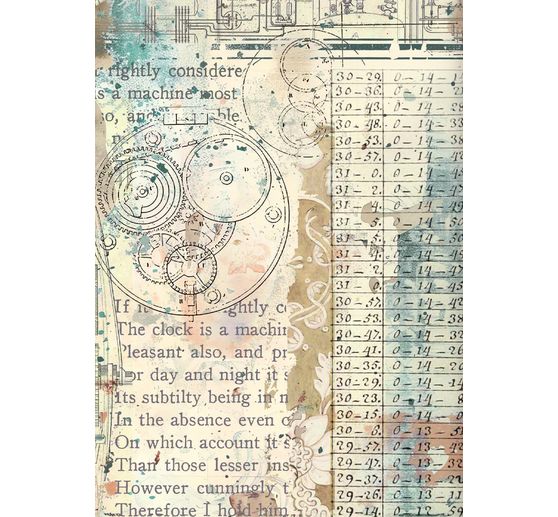 Motiv-Strohseide Backgrounds "Gardens of Time", 8er-Set