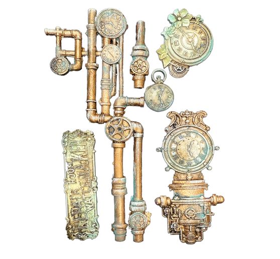 Silicone mould A5 "Gardens of Time", Clocks and Tubes