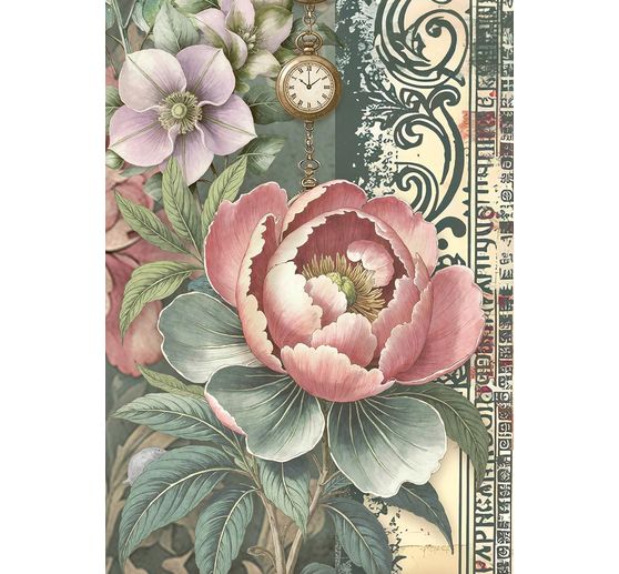 Motiv-Strohseiden Sortiment "Gardens of Time", 8er-Set