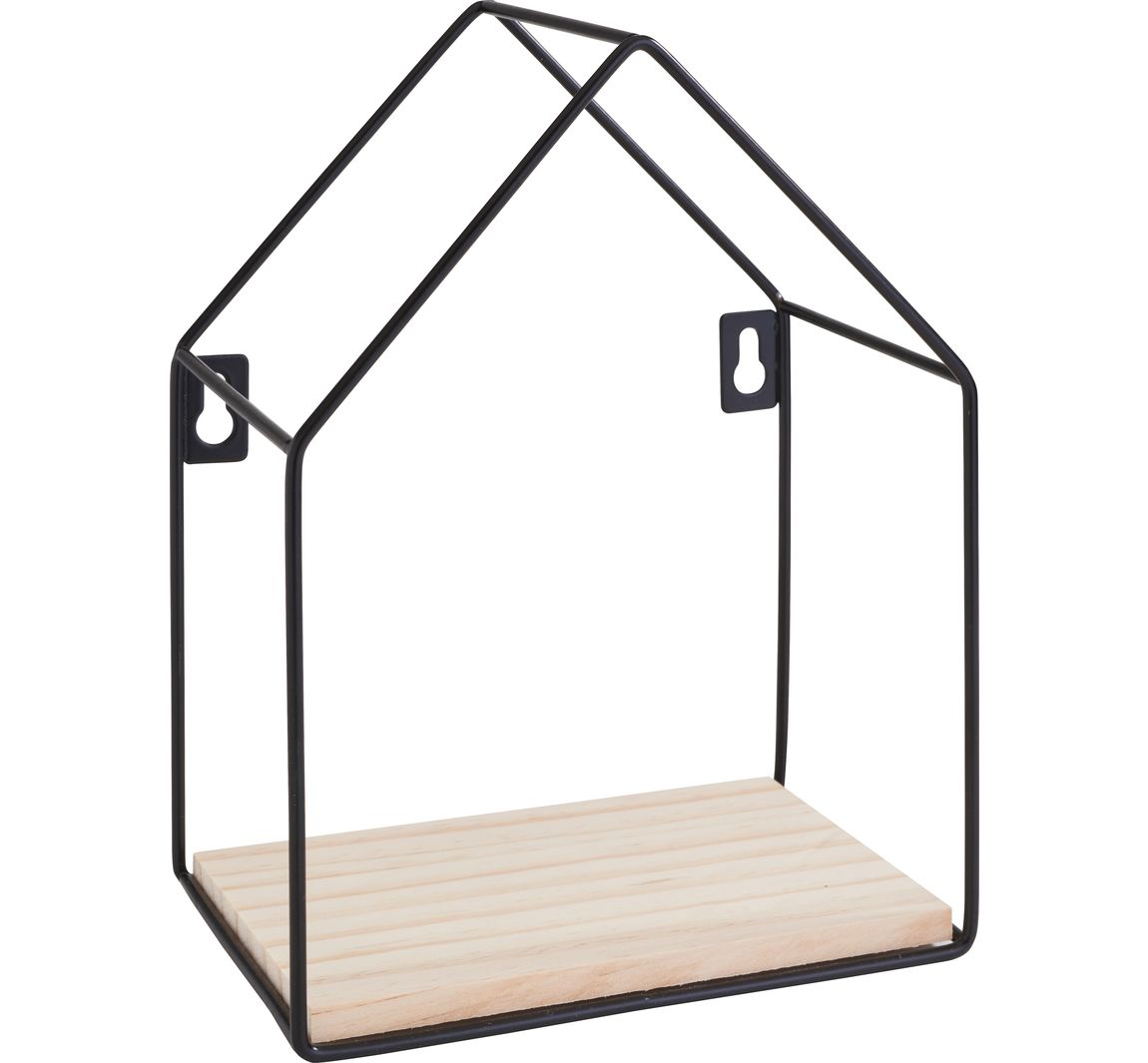 VBS Wandregal "Haus", Metall / Holz