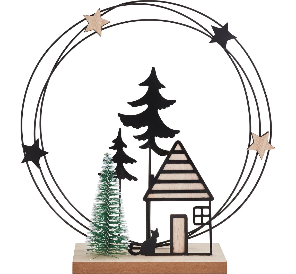VBS Deko-Metallring "Winterwald mit Haus"
