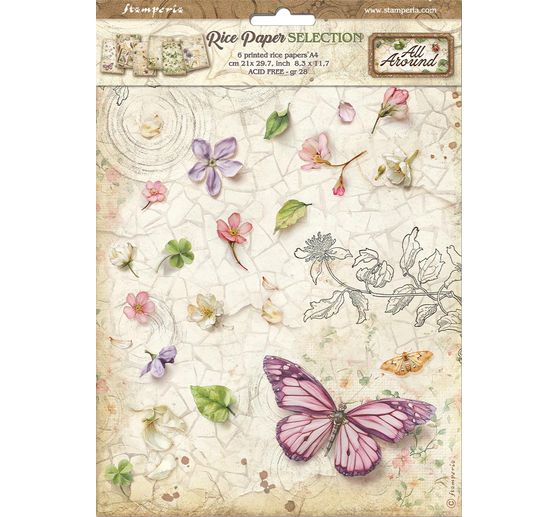 Motif straw silk assortment "All Around", DIN A4, set of 6