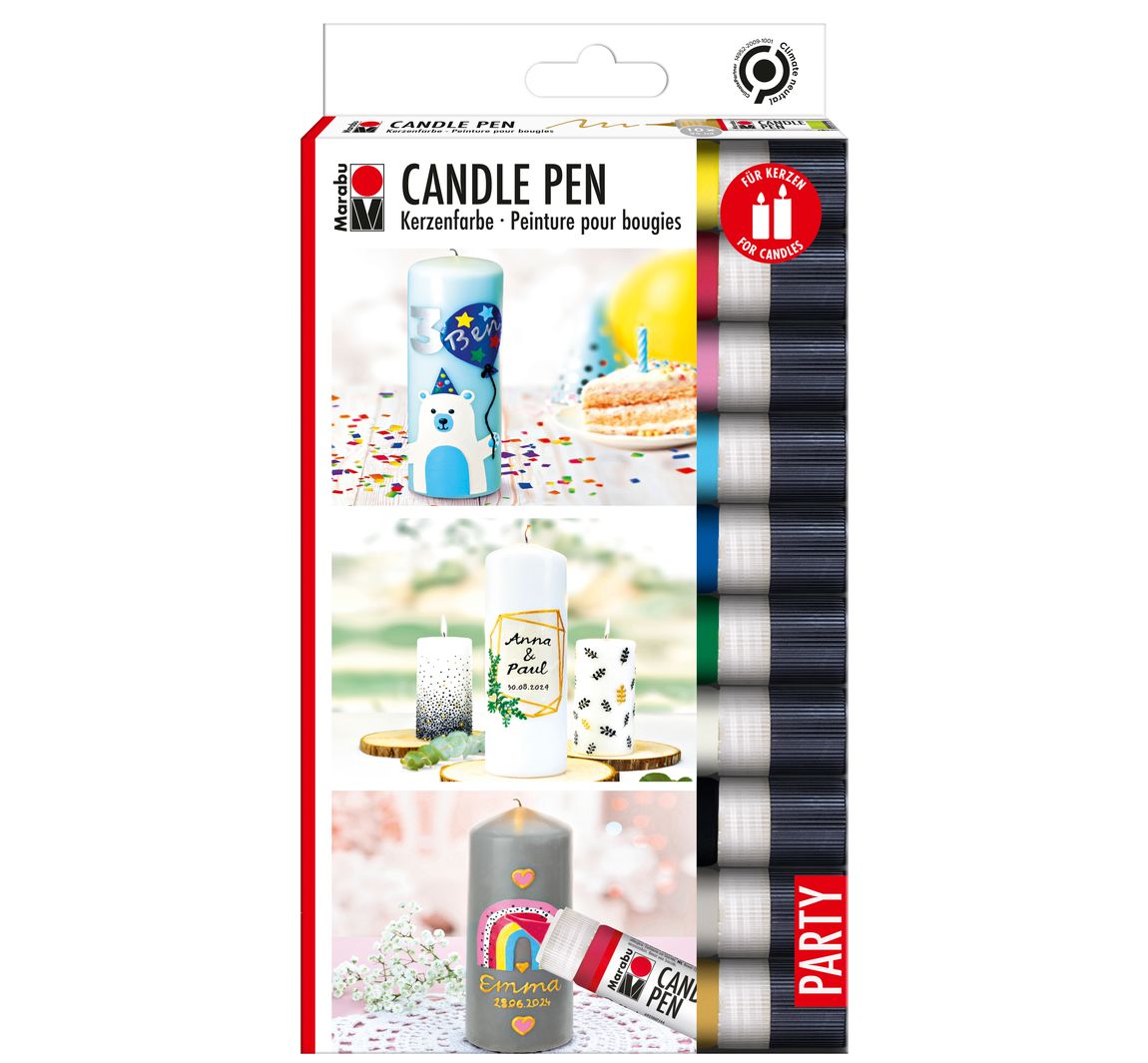 Marabu Candle Pen Set "Party", 10 x 25 ml