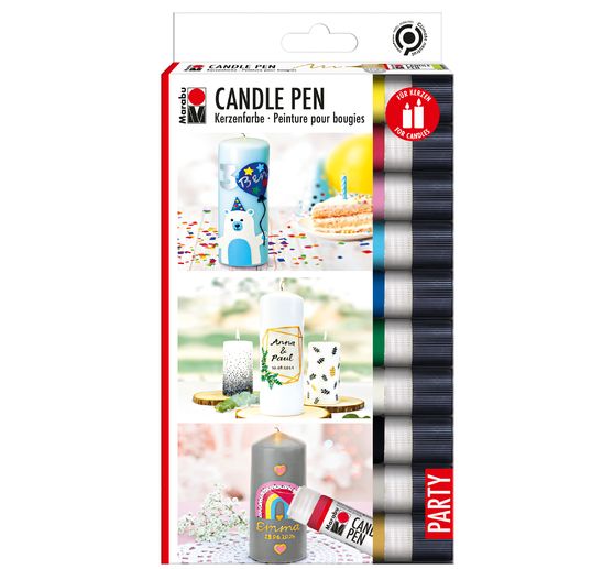 Marabu Candle Pen Set "Party", 10 x 25 ml