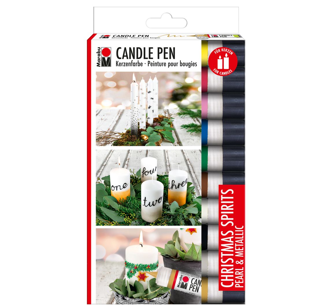 Marabu Candle Pen Set "Christmas Spirits", 10 x 25 ml