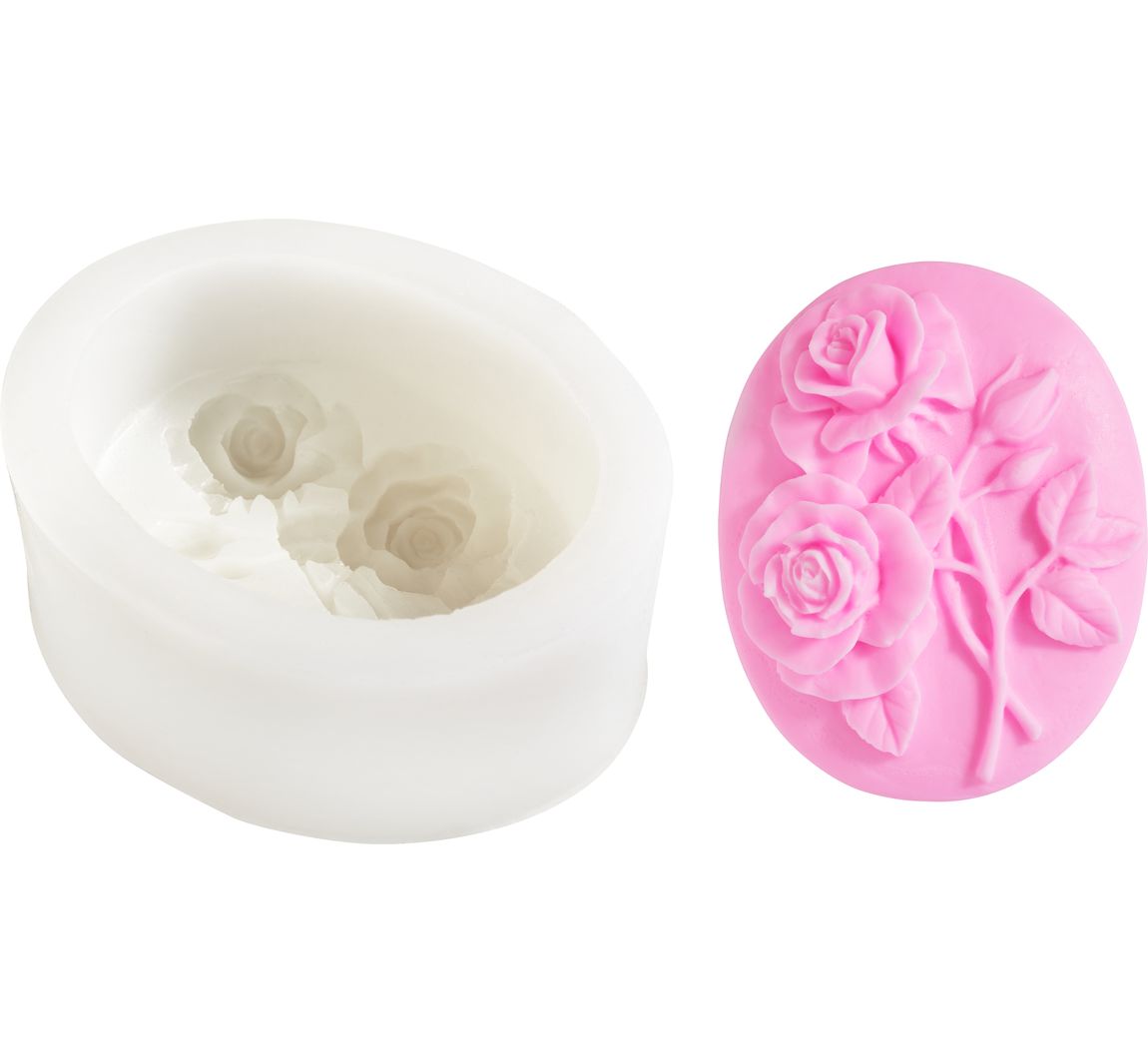 VBS Silikon-Seifengießform "Two Roses"