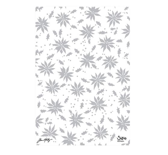 Sizzix A5 Embossing template "Holly Poinsettia by Tim Holtz"