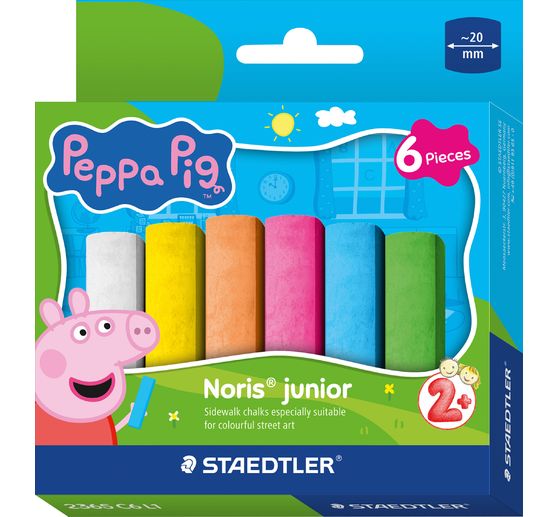 Noris junior pavement chalk "Peppa Pig", 6 colours