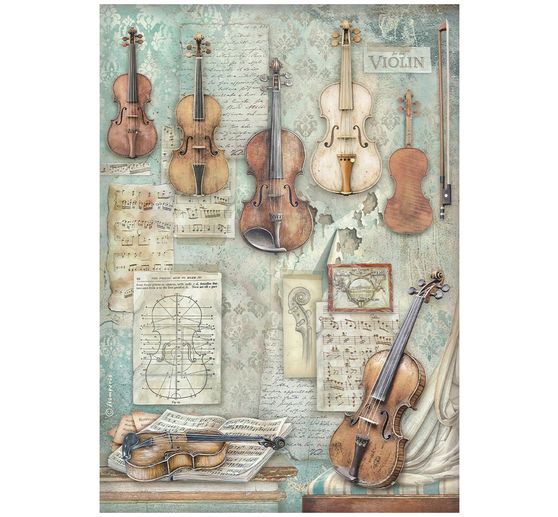Stamperia Motif straw silk assortment "Symphony", DIN A4, set of 6