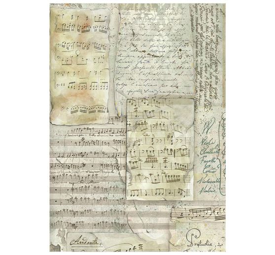Stamperia Motiv-Strohseide Backgrounds "Symphony", DIN A6, 8er Set