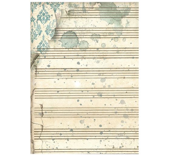 Stamperia Motiv-Strohseide Backgrounds "Symphony", DIN A6, 8er Set