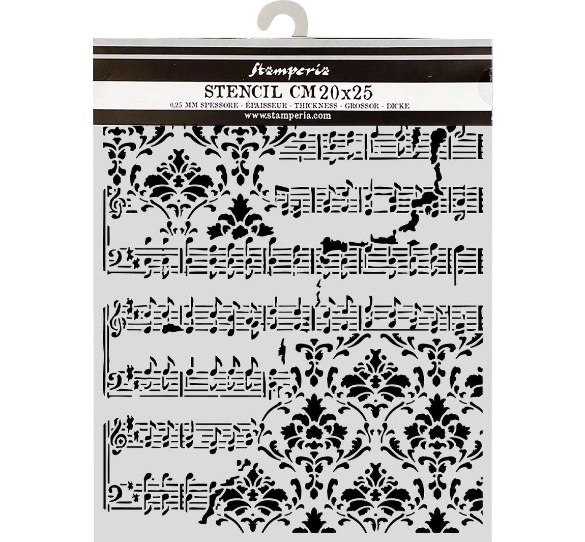Stamperia Schablone "Symphony - Score", 20 x 25 cm
