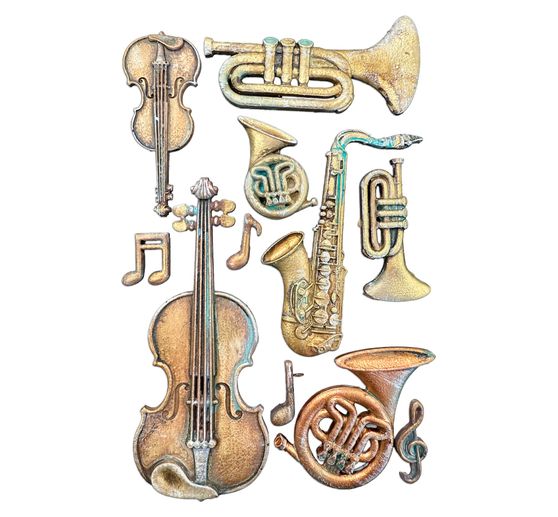 Stamperia Silicone mould A5 "Symphony - Musical Instruments"