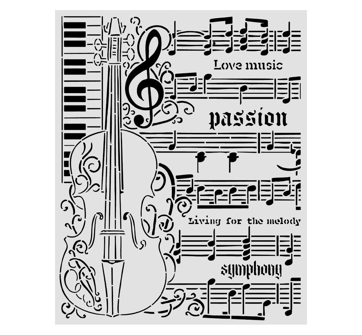 Stamperia Schablone "Symphony - Violin", 20 x 25 cm