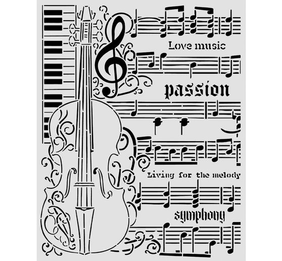 Stamperia Stencil "Symphony - Violin", 20 x 25 cm