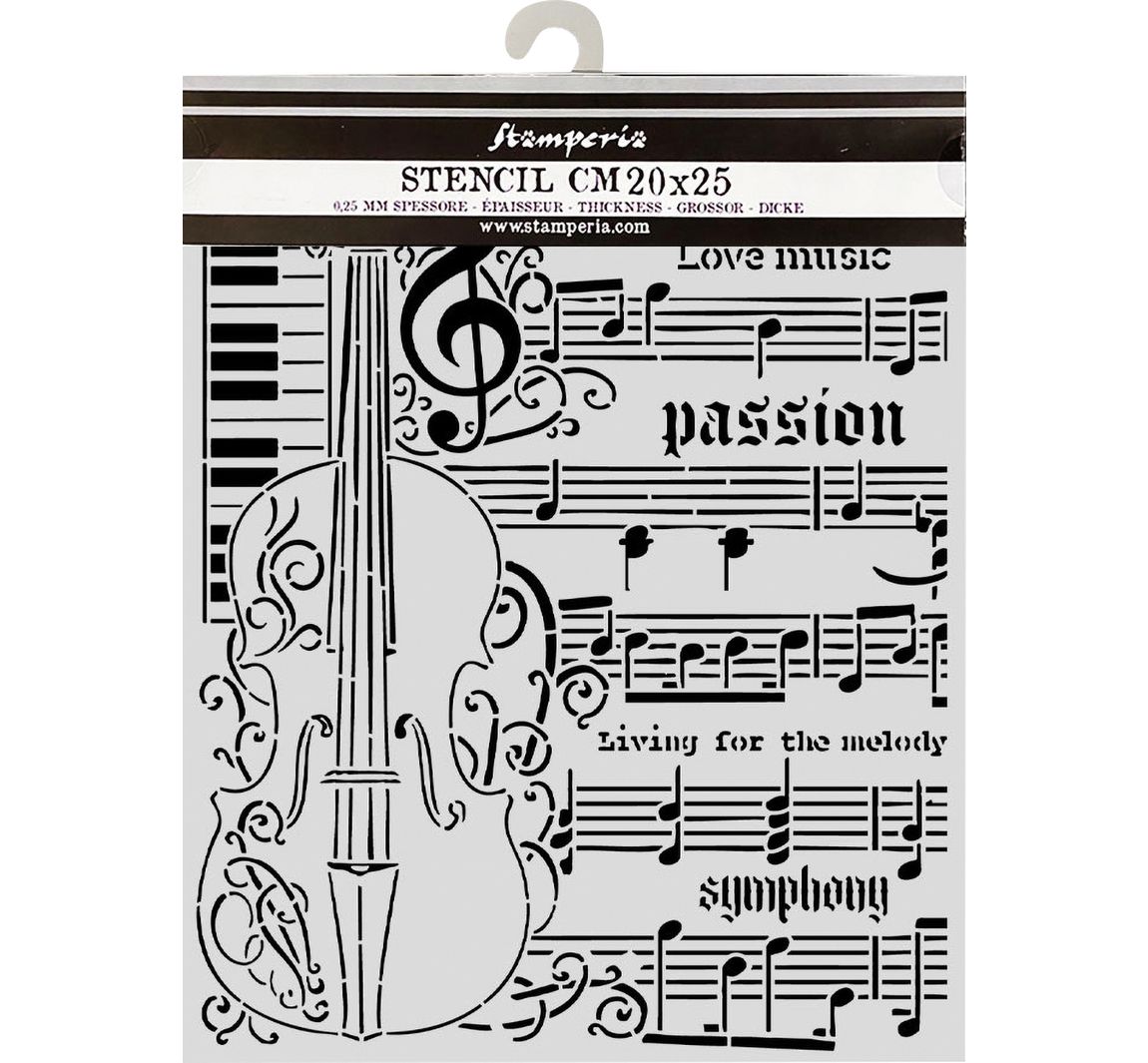 Stamperia Schablone "Symphony - Violin", 20 x 25 cm