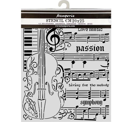 Stamperia Stencil "Symphony - Violin", 20 x 25 cm