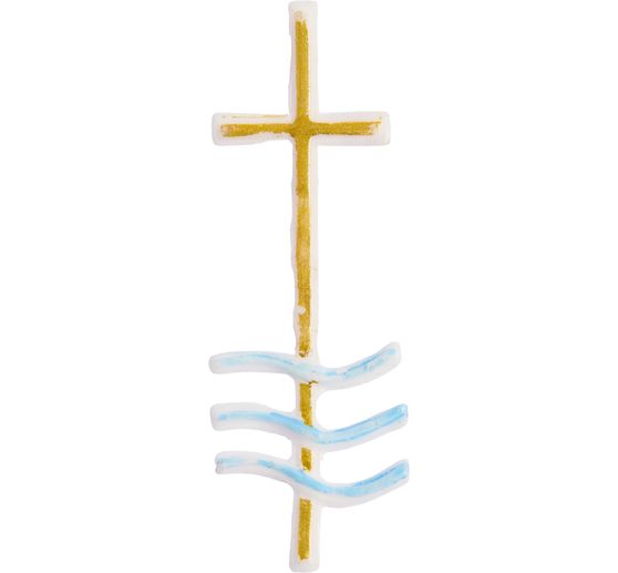 Wachsmotiv "Kreuz mit Wellen"