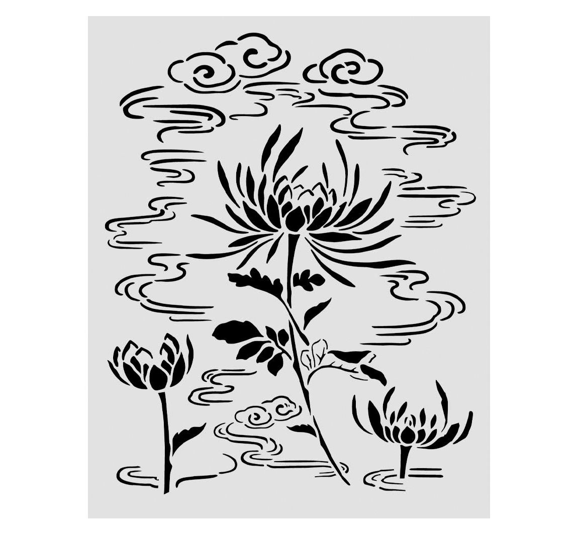 Stamperia Schablone "Oriental Garden - Lotus flower", 20 x 25 cm
