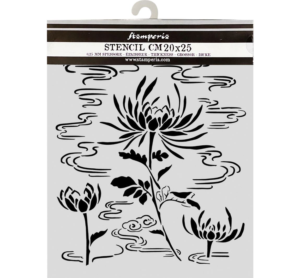 Stamperia Schablone "Oriental Garden - Lotus flower", 20 x 25 cm