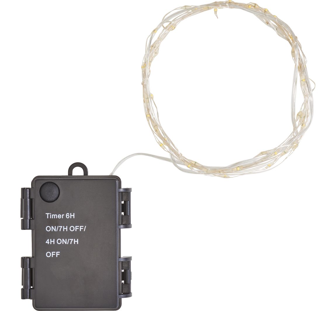 Outdoor Micro-LED-Lichterkette, mit Timer, 3 m, 60 LEDs
