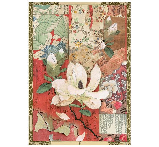 Stamperia Motiv-Strohseiden Sortiment "Oriental Garden", DIN A6, 8er Set