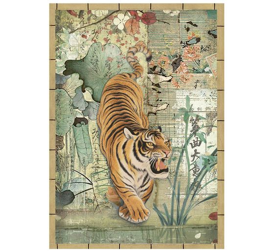 Stamperia Motiv-Strohseiden Sortiment "Oriental Garden", DIN A6, 8er Set