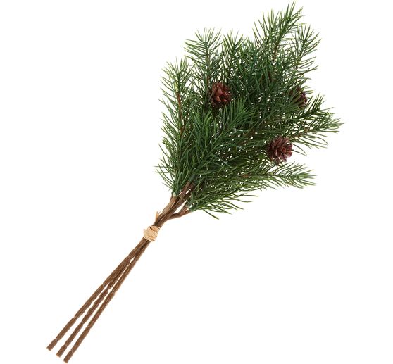 Fir branch bundle with pine cones