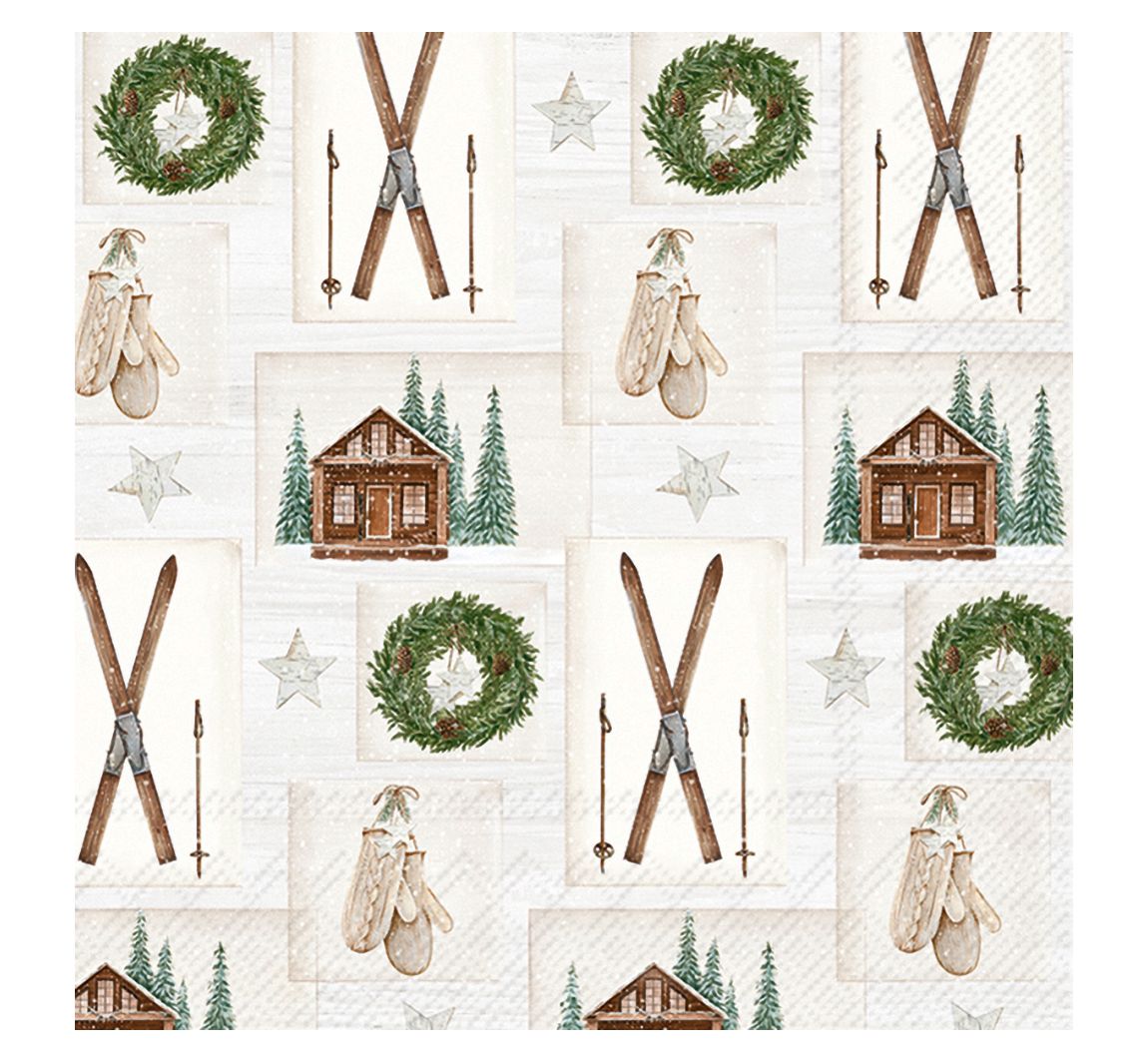 Serviette "Nordic Winter Collage"
