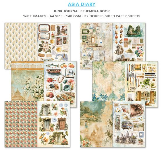 Ciao Bella Junk Journal & Ephemera Book "Asia Diary"