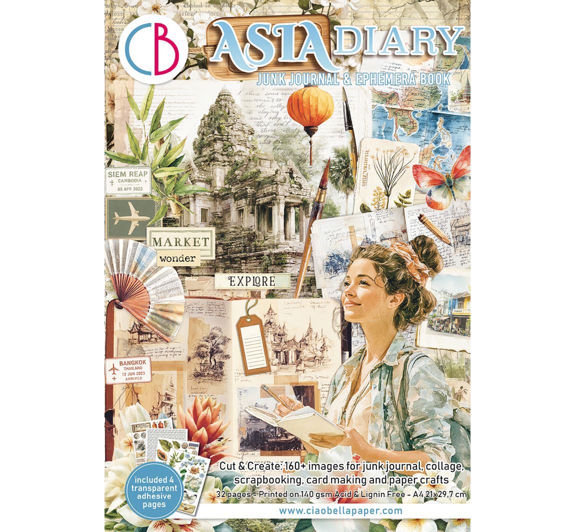 Ciao Bella Junk Journal & Ephemera Book "Asia Diary"