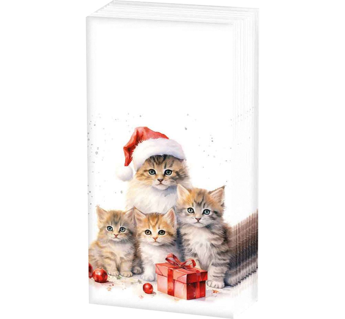 Papiertaschentücher "Weihnachtskatzen"