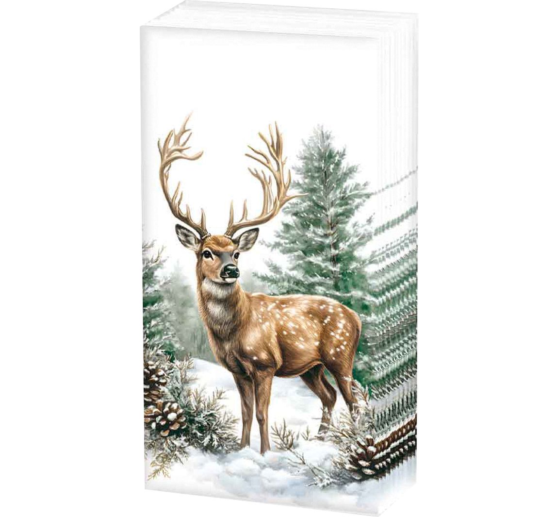 Papiertaschentücher "Hirsch im Winter"