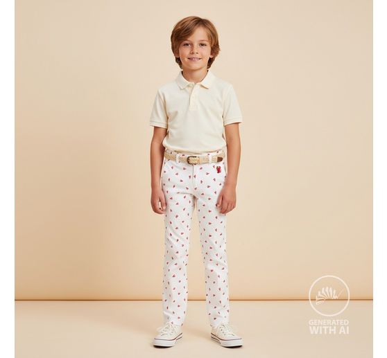 Cotton poplin fabric "Lobster"