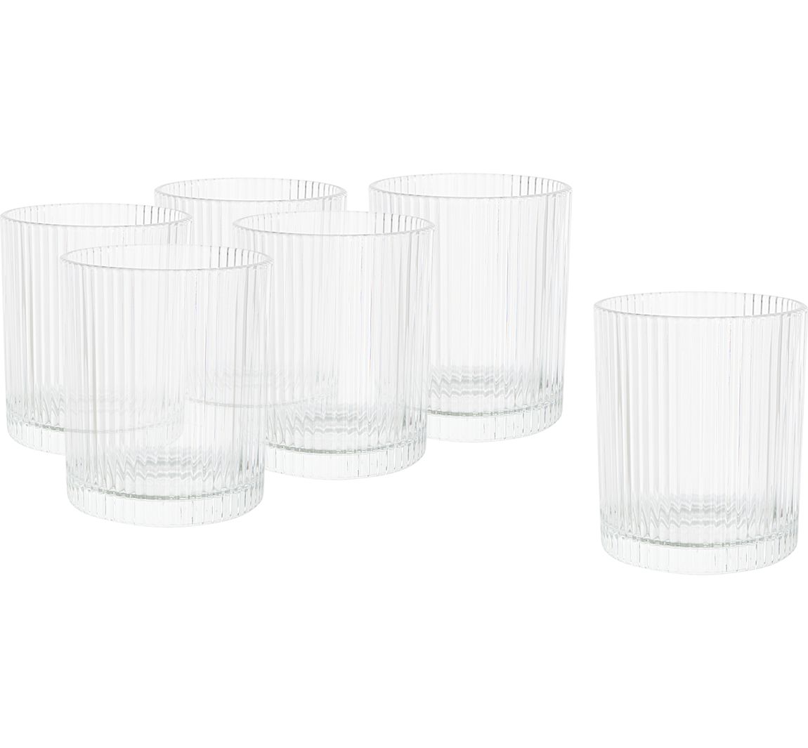 VBS XXL Windlichtglas "Relax", geriffelt, 6 Stück