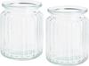 VBS Glaswindlicht-Vase "Grooves", 2 St&uuml;ck
