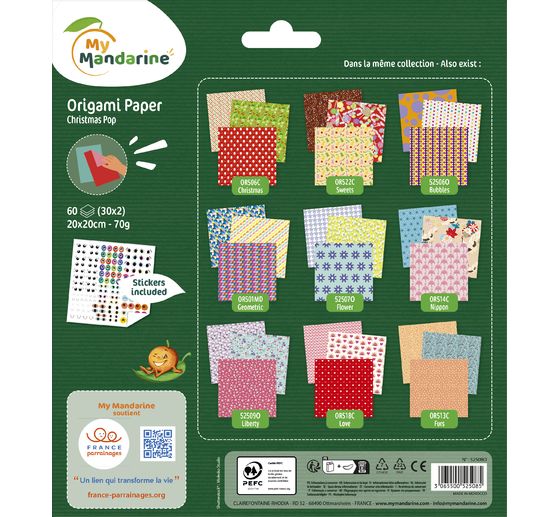 My Mandarine Folding paper assortment "Christmas", 20 x 20 cm
