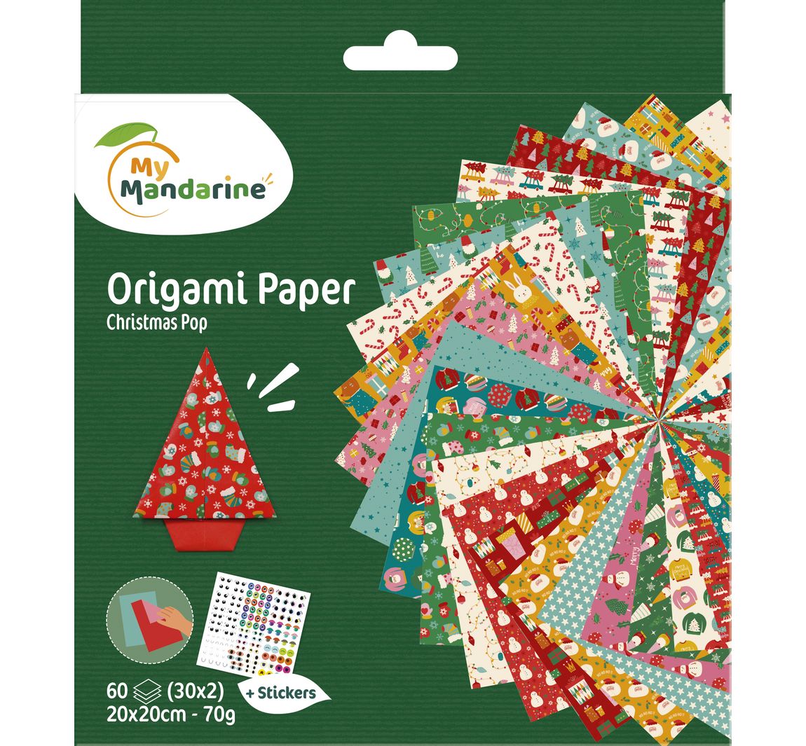 My Mandarine Faltpapier-Sortiment "Christmas", 20 x 20 cm