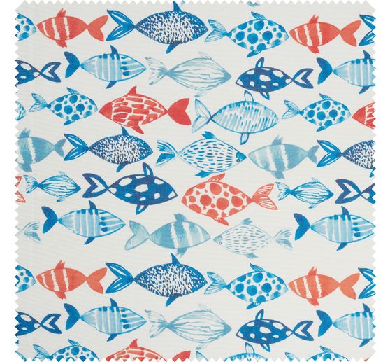 Baumwoll-Stoff "Flowing Fishes", Acryl beschichtet