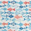 Baumwoll-Stoff "Flowing Fishes", Acryl beschichtet