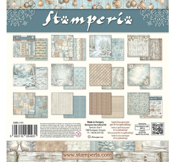 Stamperia Scrapbook-Block "White Christmas Backgrounds"