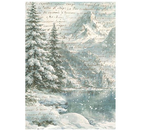 Stamperia Motiv-Strohseide Backgrounds "White Christmas", DIN A6, 8er Set