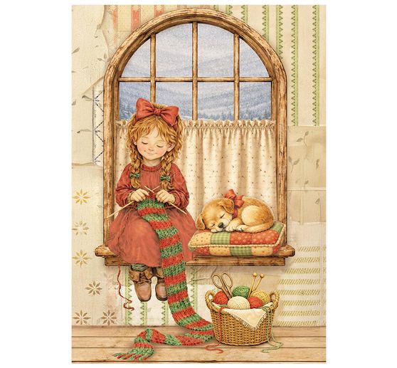 Stamperia Motif straw silk assortment "Silent Night", DIN A6, set of 8