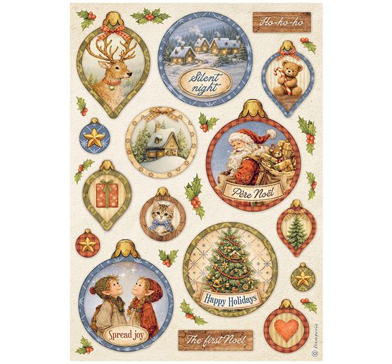 Stamperia Motif straw silk assortment "Silent Night", DIN A4, set of 6