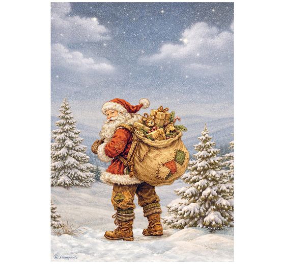 Stamperia Motif straw silk assortment "Silent Night", DIN A4, set of 6