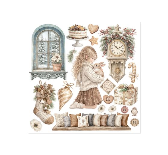 Stamperia Rub On Sortiment "White Christmas"