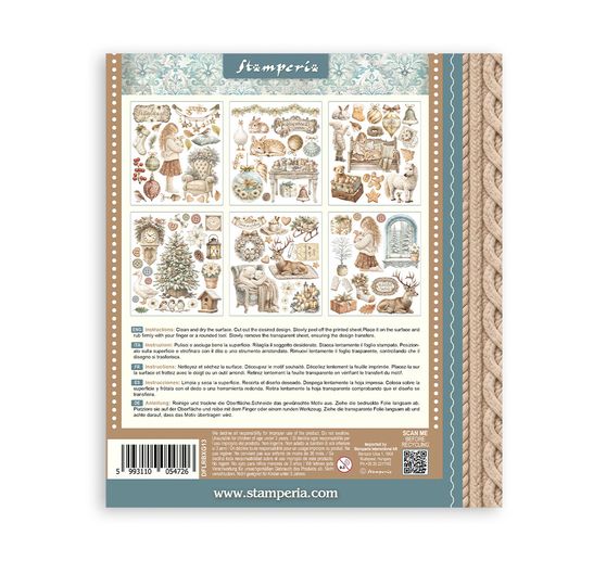 Stamperia XL Rub On assortment "White Christmas"