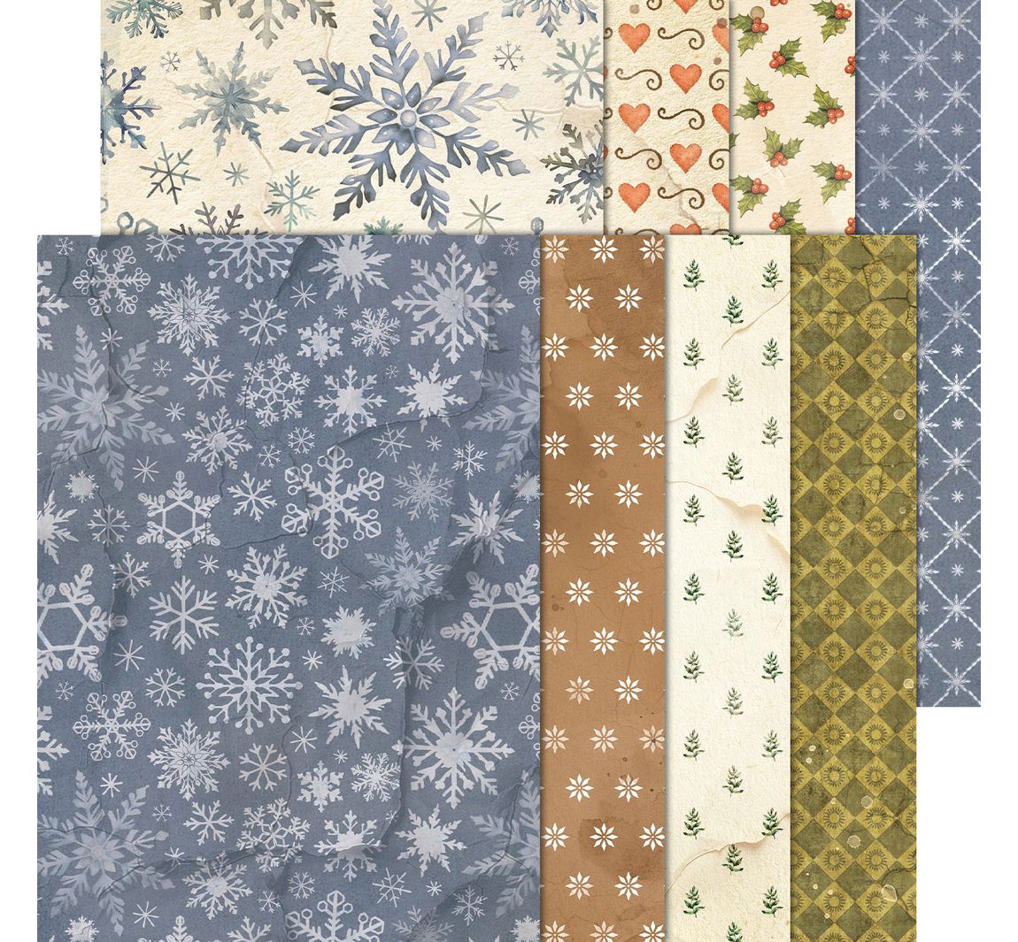 Stamperia Motiv-Strohseide Backgrounds "Silent Night", DIN A6, 8er Set